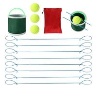 Lyreh Team Building Game Set, Durable 8 Ropes & 3 Balls with Bucket Outdoor Team Building Activity Game Set Suitable for Family Activity Group Party