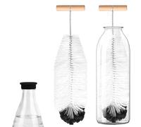 Lyreh Water Bottle Brush for Sodastream, 12.6 Inch Soda Bottle Cleaner Brush with Soft Anti-Scratch Bristles & Ergonomic Wood Handle for Home Kitchen Cleaning Use