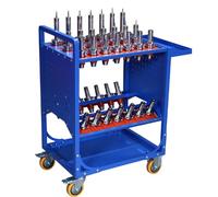 LYREIGN BT40 Blue Classic Mobile CNC Tool Storage Cart, CAT40 CNC Tool Holder Keeper Utility Carts with Wheels, CNC Tool Service Carts for Warehouses Machining Centers