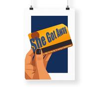 Lyric-Inspired She Got Away Metro Card Art Print | Modern Music Poster with Bold Typography | Urban Wall Decor | Home Decor