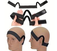 Lyric Selection Wig Band For Lace Front Ear Free Painless Lace Melting Elastic Band No Slip C Shaped Ear Curve (Black 2Pcs, Regualr Size)