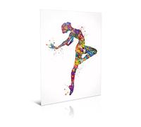 Lyrical Dance Watercolor Print Modern Dance Ballroom Dance Studio Decor Contemporary Dancer Ballerina Canvas Wall Art Ballet Gift Wall Hanging 40x60cm(15.7x23.6inch) Frameless