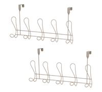 Lyrical Set of 2 Over Door Bathroom Robe Hooks Showerdrape Beige One Size