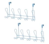 Lyrical Set of 2 Over Door Bathroom Robe Hooks Showerdrape Blue One Size
