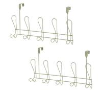 Lyrical Set of 2 Over Door Bathroom Robe Hooks Showerdrape Green One Size