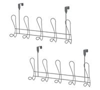 Lyrical Set of 2 Over Door Bathroom Robe Hooks Showerdrape Grey One Size