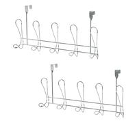 Lyrical Set of 2 Over Door Bathroom Robe Hooks Showerdrape Silver One Size