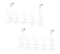 Lyrical Set of 2 Over Door Bathroom Robe Hooks Showerdrape White One Size