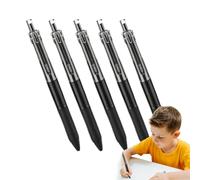 Lyricalist Black Ballpoint Pens - 5PCS Retractable Pens Ballpoint, Smooth Writing Pens, Ballpoint Pens Black Ink | Medium Point Portable Student Study Pens Stationery for Boys and Girls