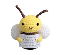 Lyricalist Crochet Bee - Crochet Bee, Funny and Positive Toys | Knitted Doll, Affectionate Companion For, Stress , Cute Decorative Ornament, Ideal for Cuddling and Cuddling