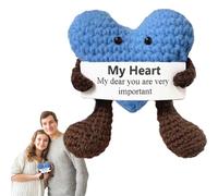 Lyricalist Crochet Pocket Hug Heart - Knit Heart Pocket Hug Cute, Cuddly Handmade Craft | Good LuckGifts, Crochet Heart Shape Knitted Pocket Charm