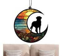 Lyricalist Dog Memorial | Moon Acrylic Memorial Decoration | Portable Sympathy Pendant for Window, Walls, Dangling Rememberance for Porches, Balconies