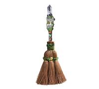 Lyricalist Halloween Broom Decor - Creative Wiccan Altar Broom Wicca Brush with Crystal,Compact Home Wiccan Ritual Decor Miniature Broom Decor for Holloween