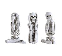 Lyricalist Halloween Skeletons, Skull Decor - See Speak Hear No Evil Statue Skeleton | 3pcs Talking and Hear No Evil Shelf Guardians Statue Figurine Small Skeletons Figures