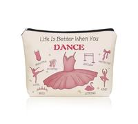 Lyricalsbag Dance Bag Ballet Ballerina Makeup Bag Dance Teacher Appreciation Bible Dancer Gift for Daughter Gymnastics
