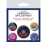 Lyrics by Lennon & McCartney, BP80635, Lyrics by Lennon & McCartney Badge Pack, Multi-Color, 10 x 12.5cm