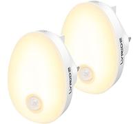 Lyridz Night Light Plug in Wall (2Pack), LED Motion Sensor Lights Indoor, Dimmable Warm White Night Light with Auto/On/Off Mode for Nursery Kids Children's Room Bedroom, Stairs, Hallway, Corridor