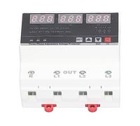 lyrlody 3 Phase Adjustable Protector, PC DIN Rail Voltage Protection Device 63A AC120V to 300V, Over Under Voltage Current Protection with LED Display for Panels Workshops Equipment