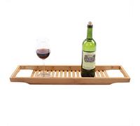 lyrlody Adjustable Bathtub Caddy Tray, Wooden Bath Board Shelf Extendable Bath Tub Storage Organizer with Spacious Design for Ultimate Relaxation, Ideal Choice