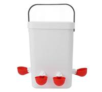 lyrlody Automatic Chicken Waterer, 12L Plastic Poultry Waterer Set with 4 Auto Refill Drinking Cups, Resistant Design, Large Capacity for Chicken Duck Goose Quail Flocks