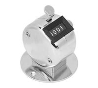 lyrlody BERM Hand Tally Counter Clicker Number Counter 4 Digit Mechanical Palm Click Metal Handheld 0 9999 Resettable with Base for Attendance Traffic Scoring