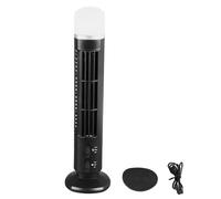 lyrlody Bladeless Tower Fan with Light, Safety Design, Energy Saving, Space-Saving, Black, 10.5x33cm, for Home Office Desk