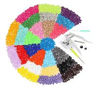 lyrlody Button Fasteners, 375Pcs, 24 Colours, Plastic Hand Press Snap Studs Kit for DIY Cloth Crafts with Storage Case