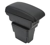 lyrlody Car Armrest Box, Durable ABS Leather Center Console Storage Box with USB Charging Port for Rio3 K2 2012 to 2017