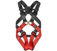 lyrlody Children Harness, High Strength Polyester Safety Belt with Alloy Steel Durable Buckles, for Rock Hiking Mountaineering Rescue 3-14 Years Old (Black and red small size (ages 3-10))