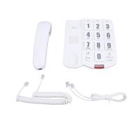 lyrlody Corded Landline Phone for Seniors Big with Quick Dial and Volume Control Wall Mountable Home Telephone for Elderly (White)