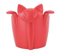 lyrlody Cute Cat Shape Tea Infuser Strainer Filter Set Food-Grade Silicone Non- High Performance with Temperature 40-250℃ for Home Office Use (Red)