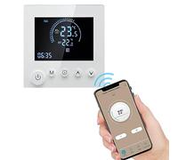 lyrlody Digital Thermostat Room Thermostat, Room Thermostat Programmable with LCD Touch Display 5+2 Programming 0-50 ° C, for Heating Systems Wall Assembly (W-1)