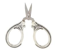 lyrlody Embroidery Scissors Antique Pocket Shears Vintage Mini Thread Snips Stainless Steel Needlework Sewing Scissors Engraved Non Slip Handle with Iron Box for Embroidery Sewing DIY
