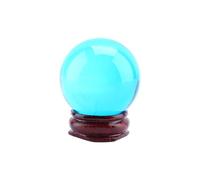 lyrlody Faux Crystal Ball, Desktop Ornament 40mm Stable Royal Blue Quartz Healing Ball Giftable Collectible Exquisite with Stand for Living Room