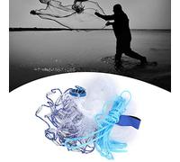 lyrlody Fishing Net Hand Throw Cast Net with Small Mesh Nylon Monofilament for Rivers Lakes Oceans Quick Sinking Galvanized Iron Weight Wristlet 8m Hand String (#1)