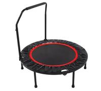 lyrlody Folding Trampoline for Adults and Kids, 32 Thick Steel Springs with Adjustable Foam Armrests, 150kg Weight Capacity, Non Slip Rubber Feet