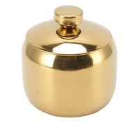 lyrlody Gold Sugar Bowl, Stainless Steel Spice Pot Spice Jar with Lid Spice Salt Pepper Container Jar Storage Organizer for Kitchen Restaurant 7.5 X 6.2 X 8.5cm (Gold)