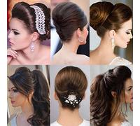 lyrlody Hair Bump Up Comb Half Head Hair Volume Clamp/Holder Lazy Styling Tool for Women Girls with Medium Long Short Thin No Other Clips Needed for Weddings Parties Daily Use Dark Brown (Dark brown)