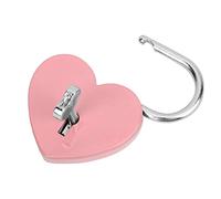 lyrlody Heart Lock, 1.8 X 2.3In Practical Comfortable Lock with Key for Jewelry Box for Diary for Small Luggage (Pink)