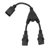lyrlody IEC320 C14 to 2X C13 Y Splitter Power Cord, 11.8in | 10A 2500W Rated, PVC Oxygen-Free Copper Shell, Server PDU UPS Power Distribution, Office Cable Management