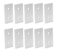 lyrlody Joining Plate Aluminum Flat Connecting Plate 10Pcs 2 Hole Reinforcement Oxidized Surface for Vertical Joints Profile Extension Overlap in Frame Assembly (4040)