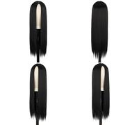 lyrlody Long and Smooth Black Wig, Straight Straight Hair Wig Synthetic with a Woman's Medium
