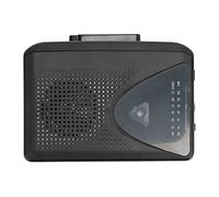 lyrlody Portable Cassette Player Retro Stereo Tape Player Style with Built in Speaker AM FM Radio USB Battery Powered Headphone Jack for Home Travel Black
