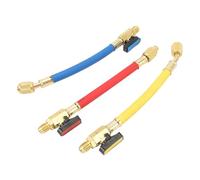 lyrlody Refrigeration Charging Hose Set AC Recharge Hose Kit HVAC Charging with Ball Valve for R134A R410A R22 Refrigerants 1/2in Inlet Diameter Color Coded Red Blue Yellow