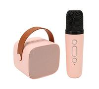 lyrlody Retro Bluetooth Karaoke Speaker Mic Set, 6W 2000mAh (Pink) | Wireless Portable PA System, 6 Sound Effects, 57mm Driver, 1200mAh Mic Battery, Family Party Travel