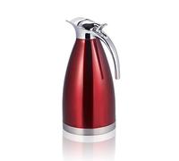 lyrlody Stainless Steel Thermal Coffee Carafe with Lid, Double Walled Vacuum 12 Hour Heat Retention Flask 1.5-2 Liter(2L-Red)