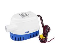 Lyrlody Submersible Bilge Pump, 12V 1100 GPH, White and Blue, PVC and Copper, with Float Switch, for Boats, Pools, Spas