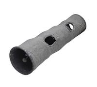 lyrlody Suede Cat Tunnel Toy, Foldable Cat Cave Tunnel with Steel Wire Plush Self Entertaining Ball Soft for Cafe Family (L)