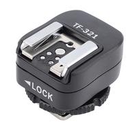 lyrlody TF-321 Hot Shoe Flash Adapter with PC Sync Port Center Point Triggering Heavy Duty Metal Construction Durable for EL Series Flash Studio Strobe DSLR Camera