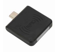 lyrlody USB C Card Reader, ABS Material Portable Smart ID Reader with Buzzer for Mobile Payment, Compatible with OTG Devices and 125Khz Frequency (Black)